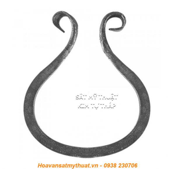 Phụ kiện sắt uốn hoa văn uốn bông hình chữ c s j CSJ-023