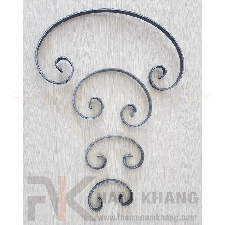 Sắt mỹ thuật thép la uốn hình chữa C CSJ-003 - Ảnh 2