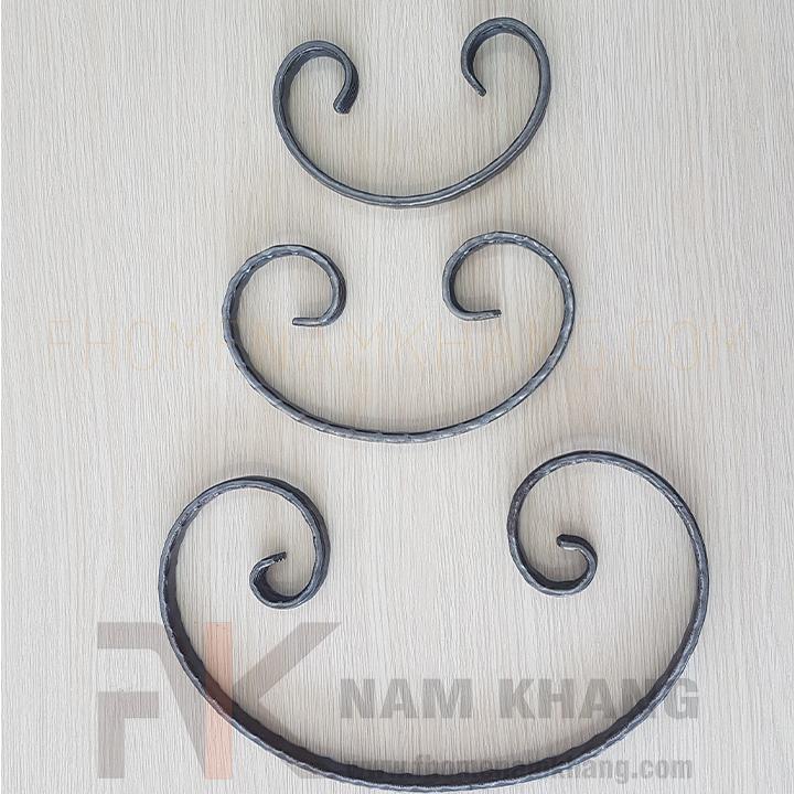 Sắt mỹ thuật thép la uốn hình chữa C CSJ-003 - Ảnh 3