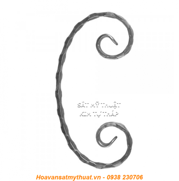 Phụ kiện sắt uốn hoa văn uốn bông hình chữ c s j CSJ-026