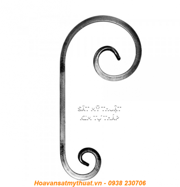 Phụ kiện sắt uốn hoa văn uốn bông hình chữ c s j CSJ-028