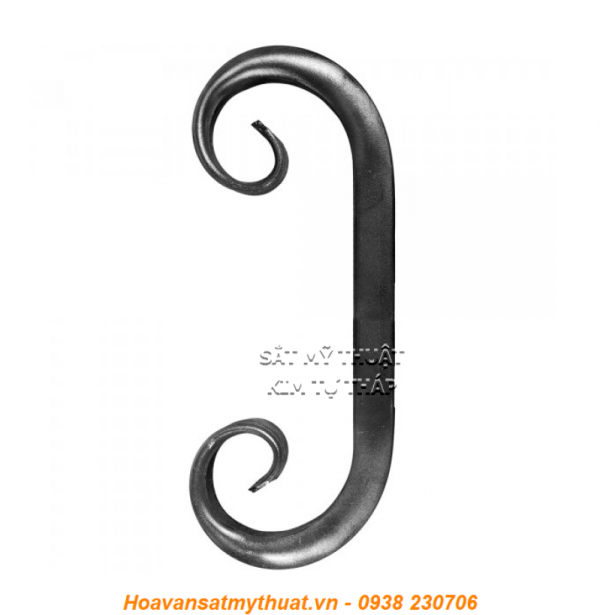 Phụ kiện sắt uốn hoa văn uốn bông hình chữ c s j CSJ-032