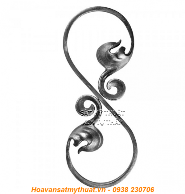 Phụ kiện sắt uốn hoa văn uốn bông hình chữ c s j CSJ-033