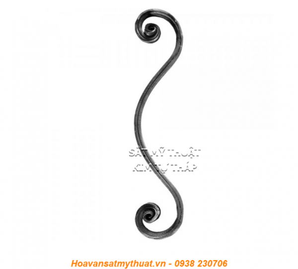 Phụ kiện sắt uốn hoa văn uốn bông hình chữ c s j CSJ-036