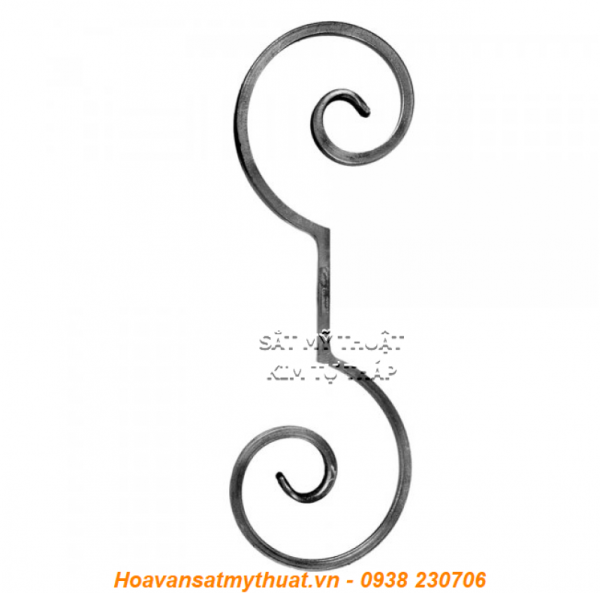 Phụ kiện sắt uốn hoa văn uốn bông hình chữ c s j CSJ-037