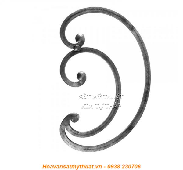 Phụ kiện sắt uốn hoa văn uốn bông hình chữ c s j C-SMT-063