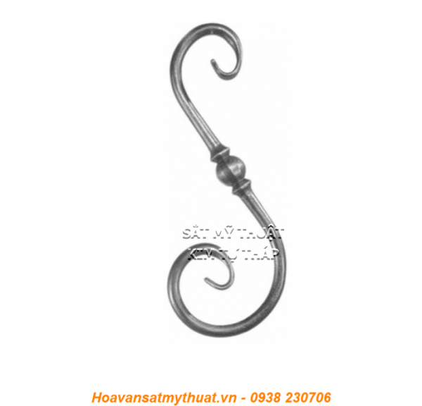 Phụ kiện sắt uốn hoa văn uốn bông hình chữ c s j CSJ-039