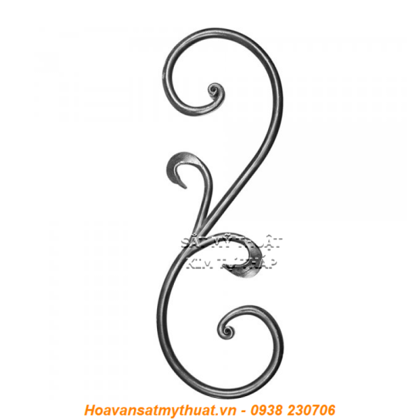 Phụ kiện sắt uốn hoa văn uốn bông hình chữ c s j CSJ-042