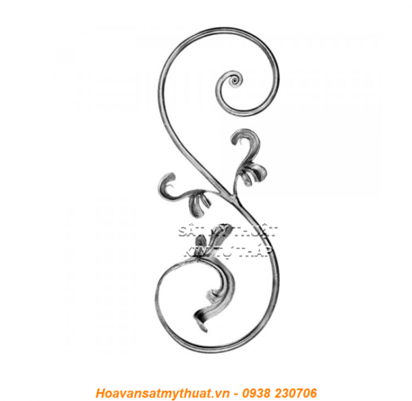 Phụ kiện sắt uốn hoa văn uốn bông hình chữ c s j CSJ-044
