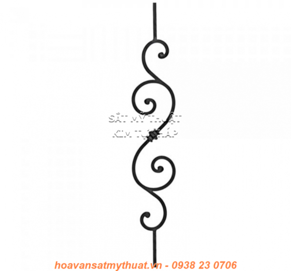 sắt vuông 12 đặc uốn hoa văn C-LC-065
