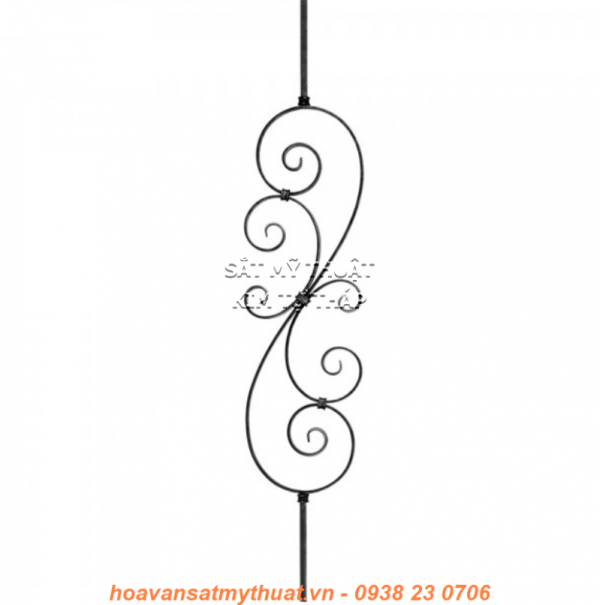 cụm chi tiết sắt uốn hoa văn cho cầu thang C-LC-045