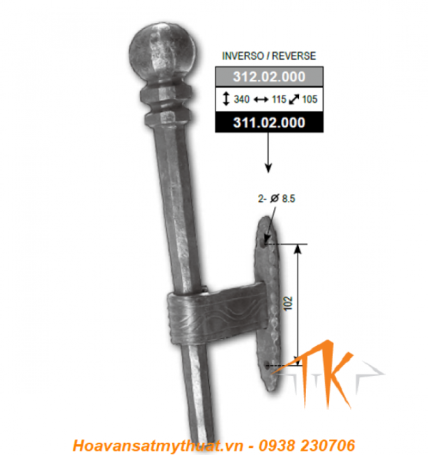 Tay nắm cửa sắt TNC-040