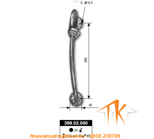 Tay nắm cửa sắt TNC-034