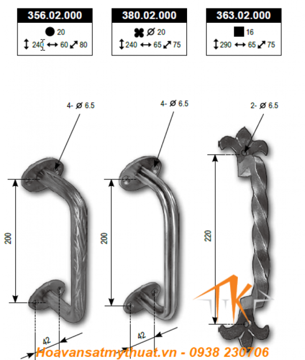 Tay nắm cửa sắt TNC-031