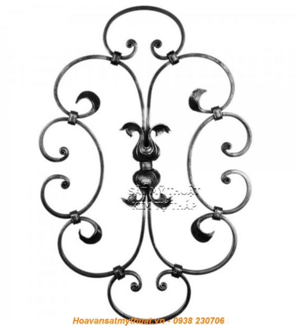 Hoa sắt vuông đặc uốn C-SMT-042