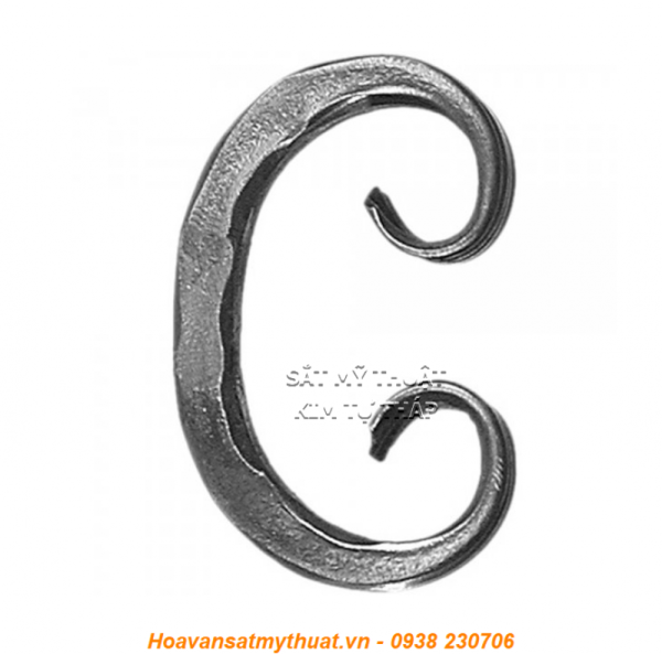 Phụ kiện sắt uốn hoa văn uốn bông hình chữ c s j CSJ-020