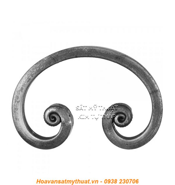 Phụ kiện sắt uốn hoa văn uốn bông hình chữ c s j CSJ-021