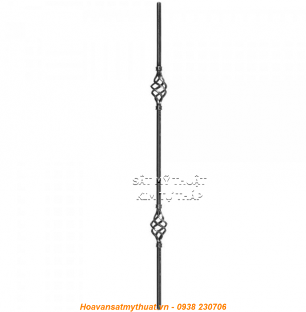 sắt vuông 12 trơn nối đoạn 2 trái trám/ lồng đèn C-LC-073