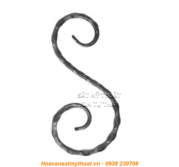 Phụ kiện sắt uốn hoa văn uốn bông hình chữ c s j CSJ-050
