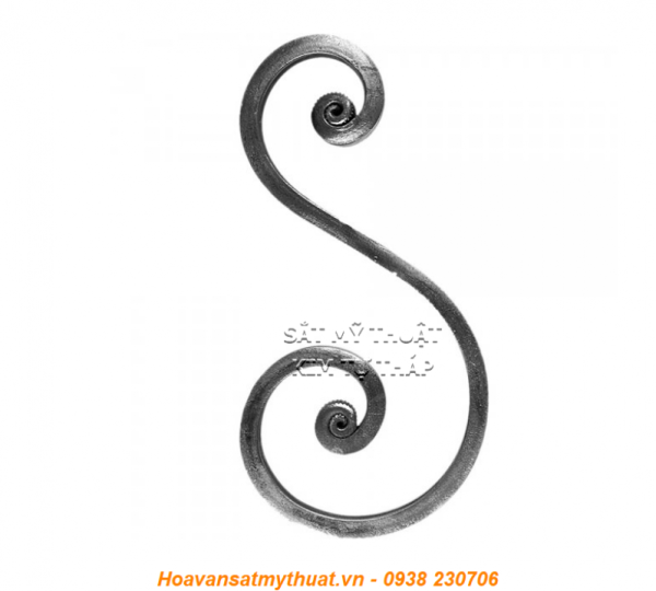 Phụ kiện sắt uốn hoa văn uốn bông hình chữ c s j CSJ-051