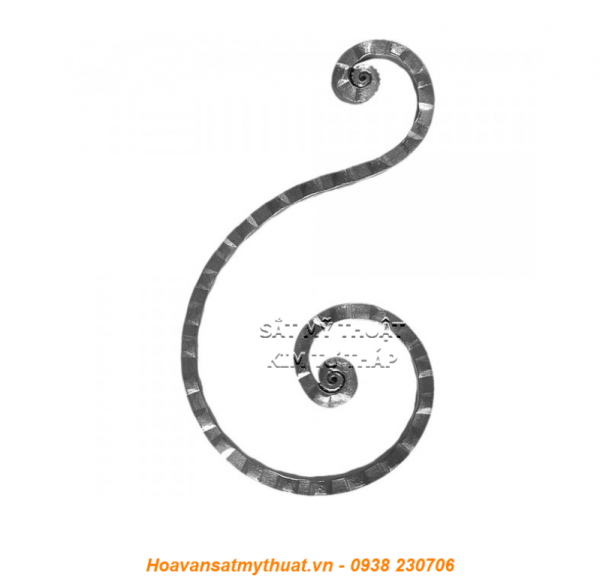 Phụ kiện sắt uốn hoa văn uốn bông hình chữ c s j CSJ-052