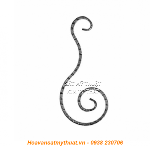 Phụ kiện sắt uốn hoa văn uốn bông hình chữ c s j CSJ-054