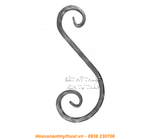 Phụ kiện sắt uốn hoa văn uốn bông hình chữ c s j CSJ-055