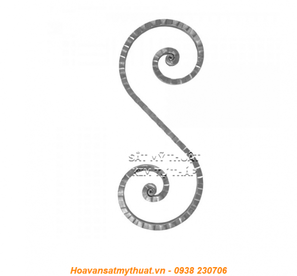 Phụ kiện sắt uốn hoa văn uốn bông hình chữ c s j CSJ-056