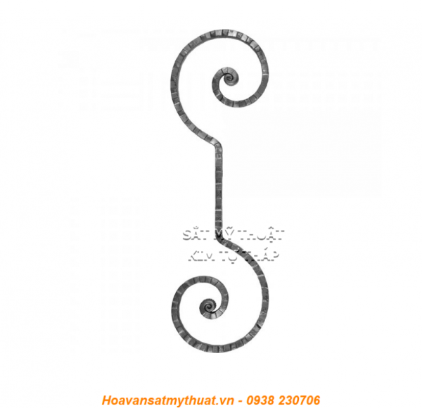 Phụ kiện sắt uốn hoa văn uốn bông hình chữ c s j CSJ-058