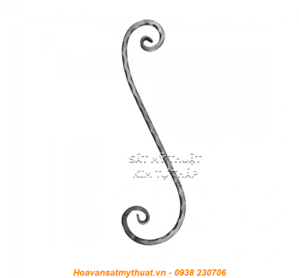 Phụ kiện sắt uốn hoa văn uốn bông hình chữ c s j CSJ-060