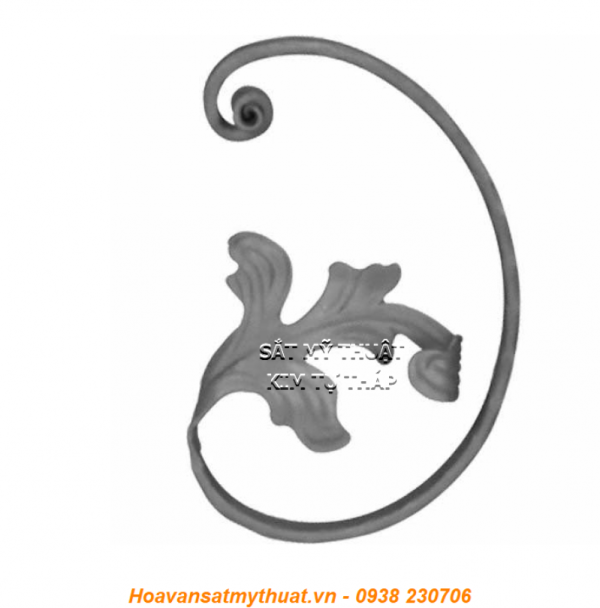 Phụ kiện sắt uốn hoa văn uốn bông hình chữ c s j CSJ-068