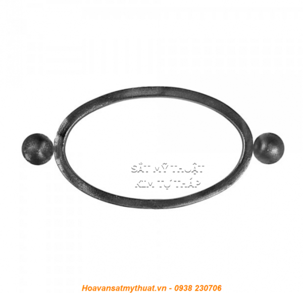Phụ kiện hoa văn sắt uốn hình ovan mỹ nghệ TVO-010