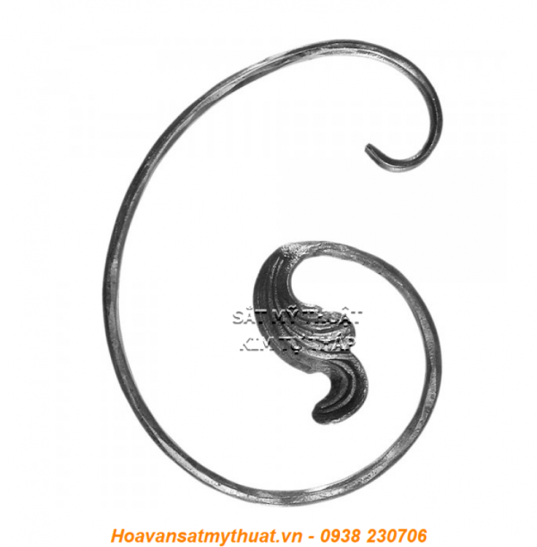 Phụ kiện sắt uốn hoa văn uốn bông hình chữ s CSJ-070