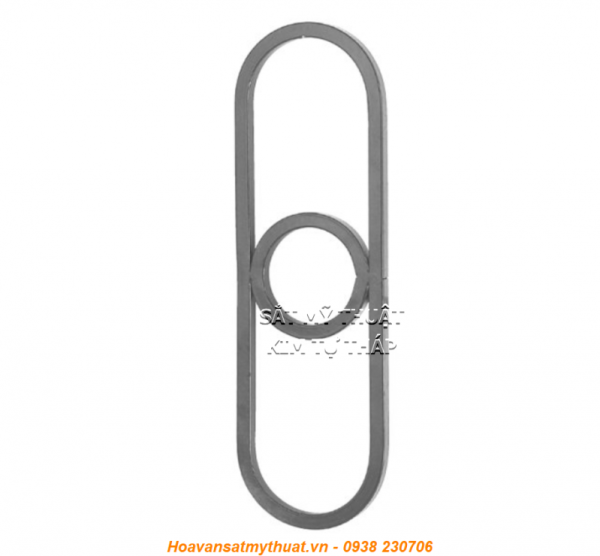 Phụ kiện hoa văn sắt uốn hình ovan mỹ nghệ TVO-011