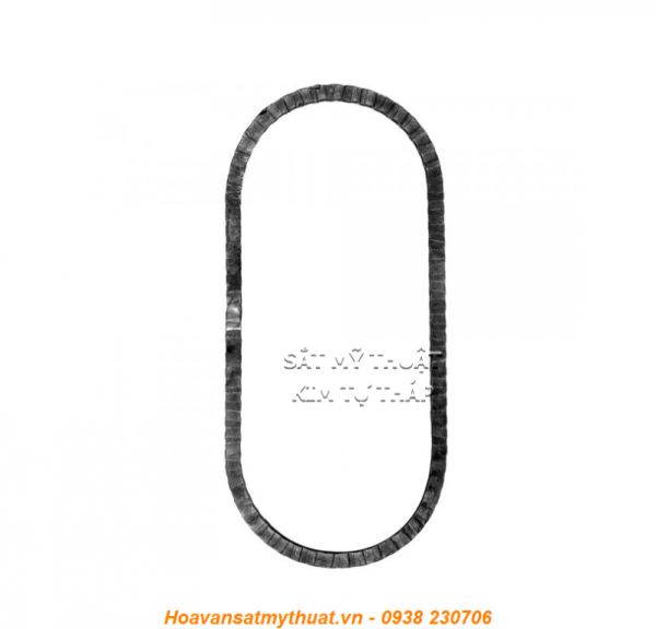 Phụ kiện hoa văn sắt uốn hình ovan mỹ nghệ TVO-012